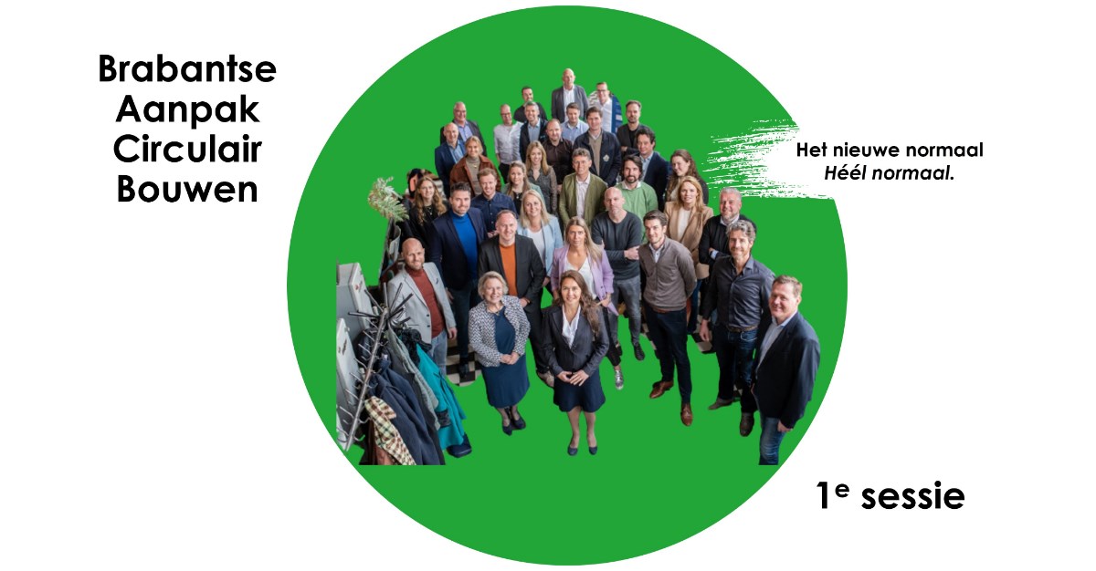 Groepsfoto van kopstukken van manifest Brabantse Aanpak Circulair Bouwen