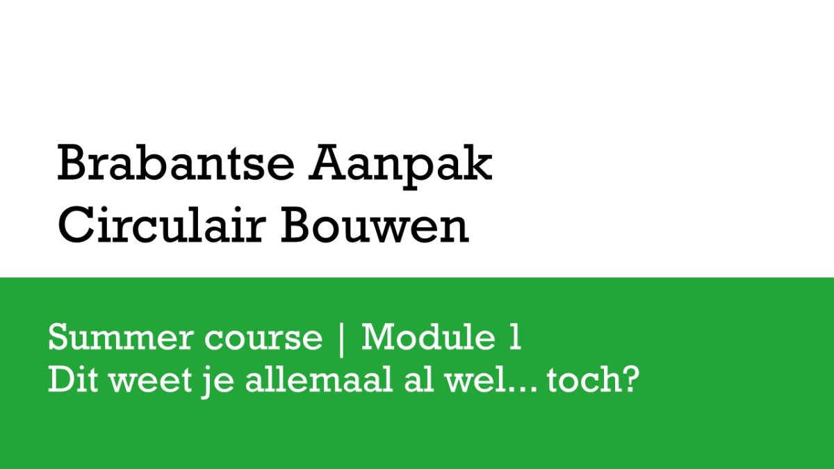 Visuele weergave met de tekst: BACB Summer Course, module 1